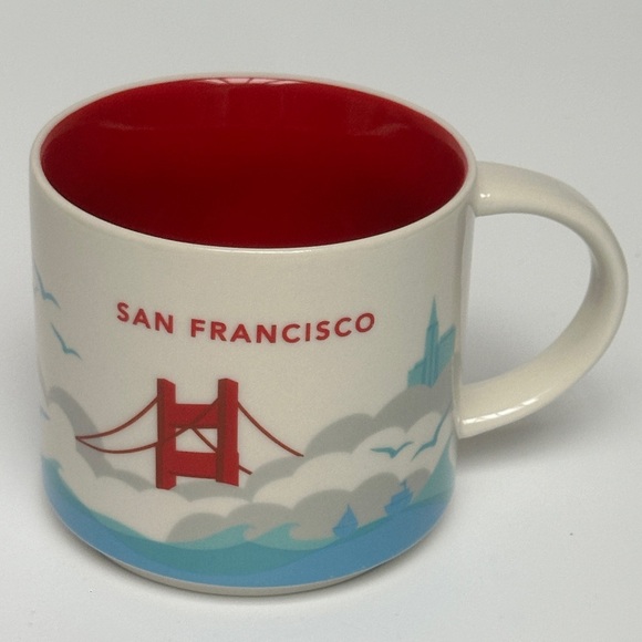 Starbucks You Are Here San Francisco Mug Red Interior 14 oz - Picture 2 of 8